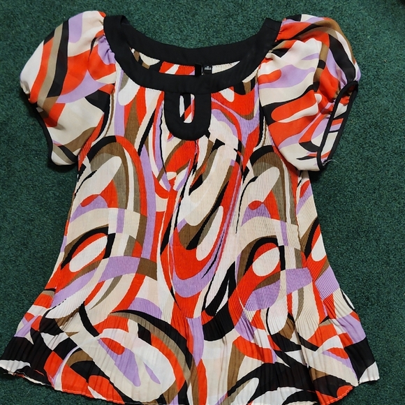 Essentials by Milano Tops - Colorful Abstract Women's Top